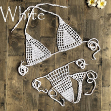 Load image into Gallery viewer, Handmade Two Pieces Mesh Sheer See Through Crochet Brazilian Bikini Set, Crochet Swimsuit, Crochet Swimwear, Sexy Bikini, Knitted Bikini