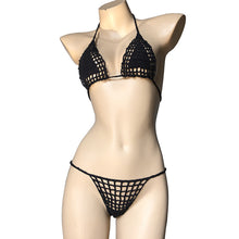 Load image into Gallery viewer, Handmade Two Pieces Mesh Sheer See Through Crochet Brazilian Bikini Set, Crochet Swimsuit, Crochet Swimwear, Sexy Bikini, Knitted Bikini