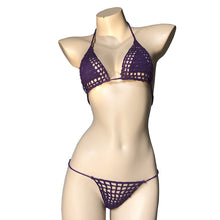 Load image into Gallery viewer, Handmade Two Pieces Mesh Sheer See Through Crochet Brazilian Bikini Set, Crochet Swimsuit, Crochet Swimwear, Sexy Bikini, Knitted Bikini