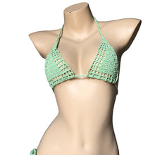 Load image into Gallery viewer, Handmade Two Pieces Mesh Sheer See Through Crochet Brazilian Bikini Set, Crochet Swimsuit, Crochet Swimwear, Sexy Bikini, Knitted Bikini
