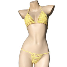 Load image into Gallery viewer, Handmade Two Pieces Mesh Sheer See Through Crochet Brazilian Bikini Set, Crochet Swimsuit, Crochet Swimwear, Sexy Bikini, Knitted Bikini
