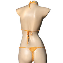 Load image into Gallery viewer, Handmade Two Pieces Mesh Sheer See Through Crochet Brazilian Bikini Set, Crochet Swimsuit, Crochet Swimwear, Sexy Bikini, Knitted Bikini
