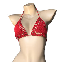 Load image into Gallery viewer, Handmade Two Pieces Mesh Sheer See Through Crochet Brazilian Bikini Set, Crochet Swimsuit, Crochet Swimwear, Sexy Bikini, Knitted Bikini
