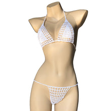 Load image into Gallery viewer, Handmade Two Pieces Mesh Sheer See Through Crochet Brazilian Bikini Set, Crochet Swimsuit, Crochet Swimwear, Sexy Bikini, Knitted Bikini
